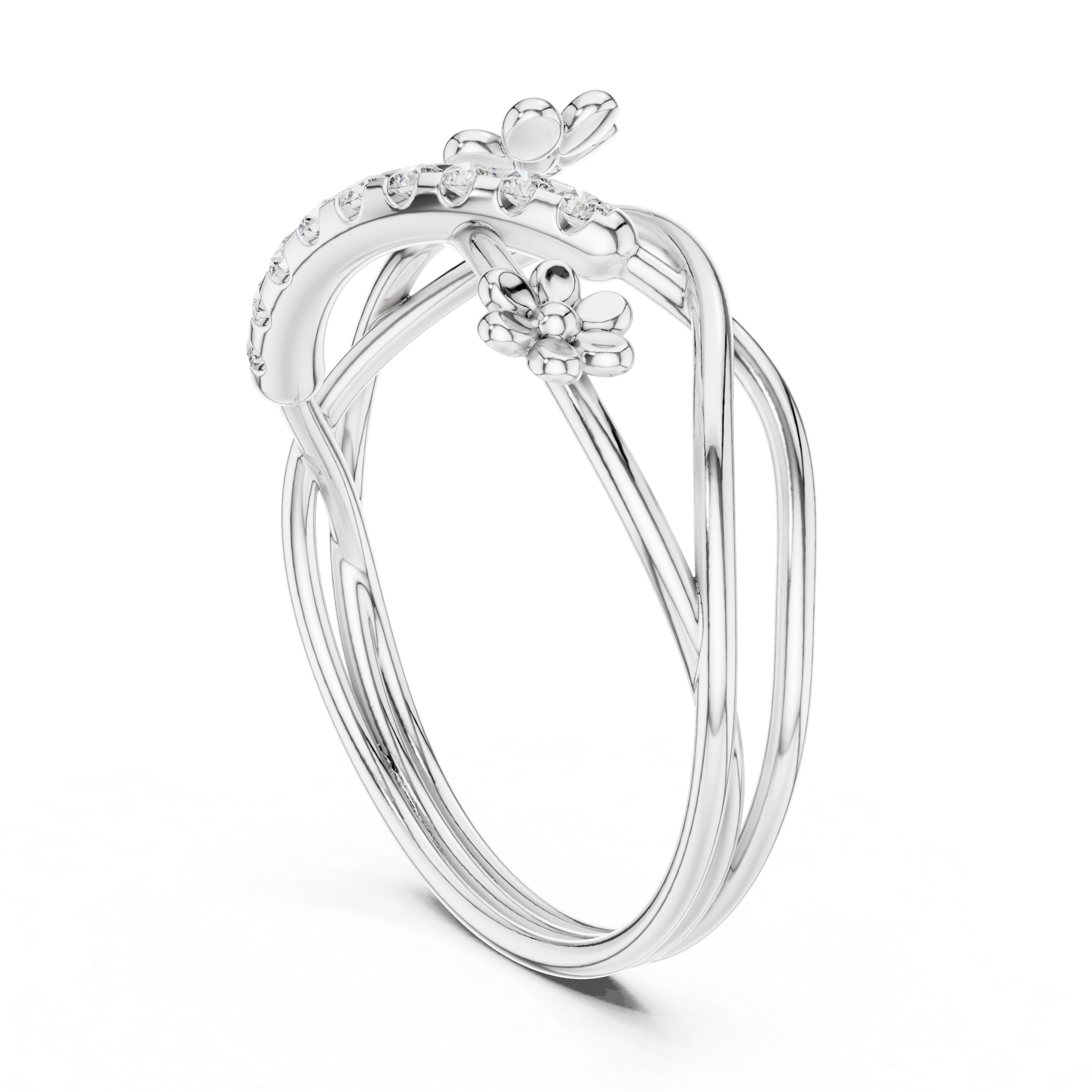 Blooming Curve Diamond Ring