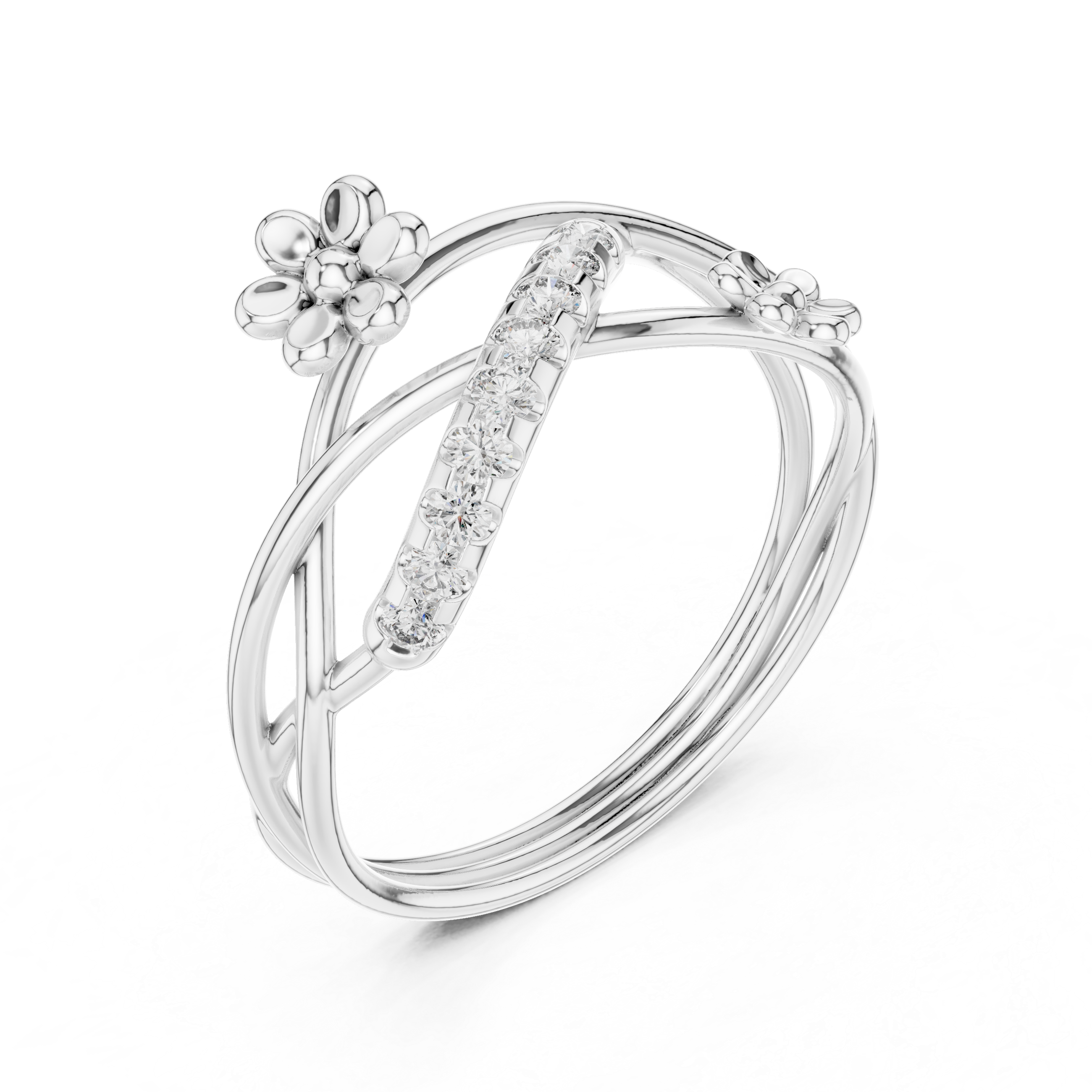 Blooming Curve Diamond Ring