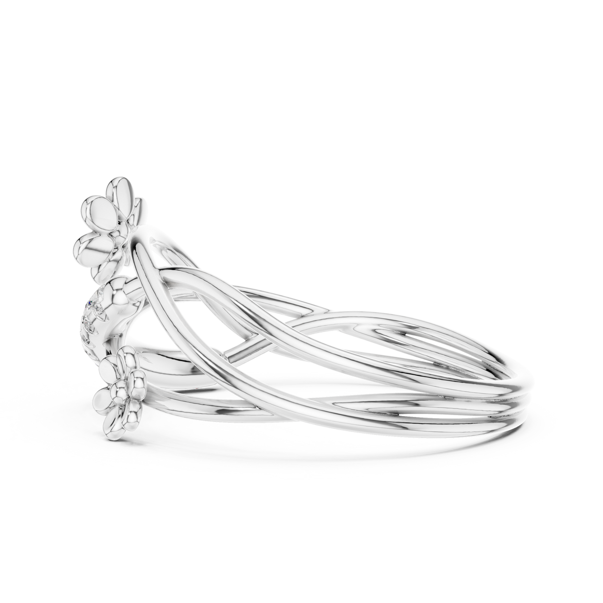 Blooming Curve Diamond Ring