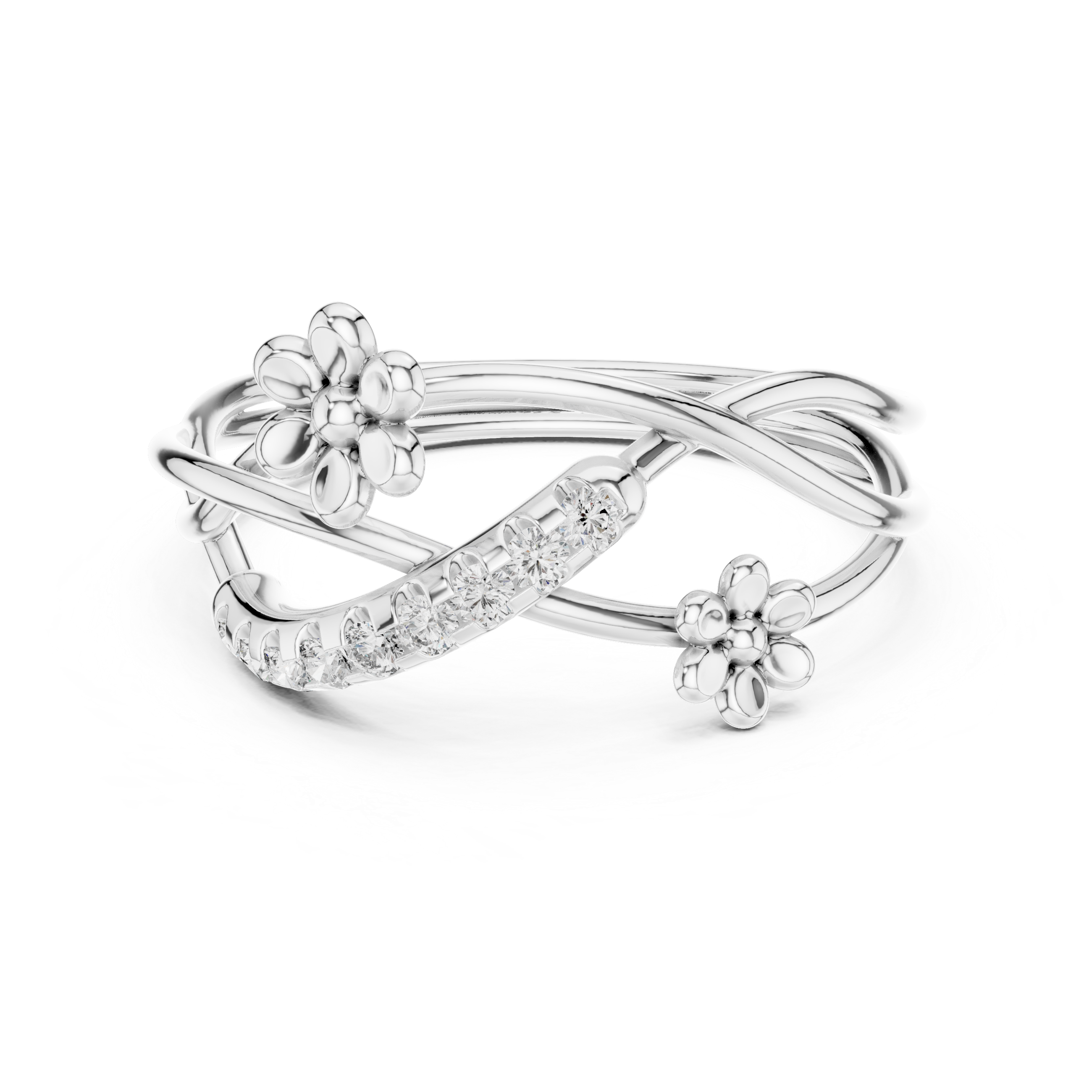 Blooming Curve Diamond Ring