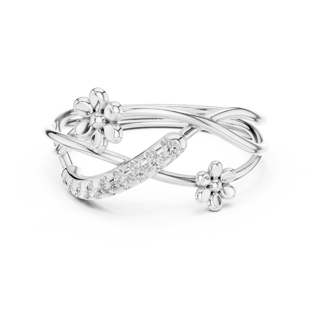 Blooming Curve Diamond Ring