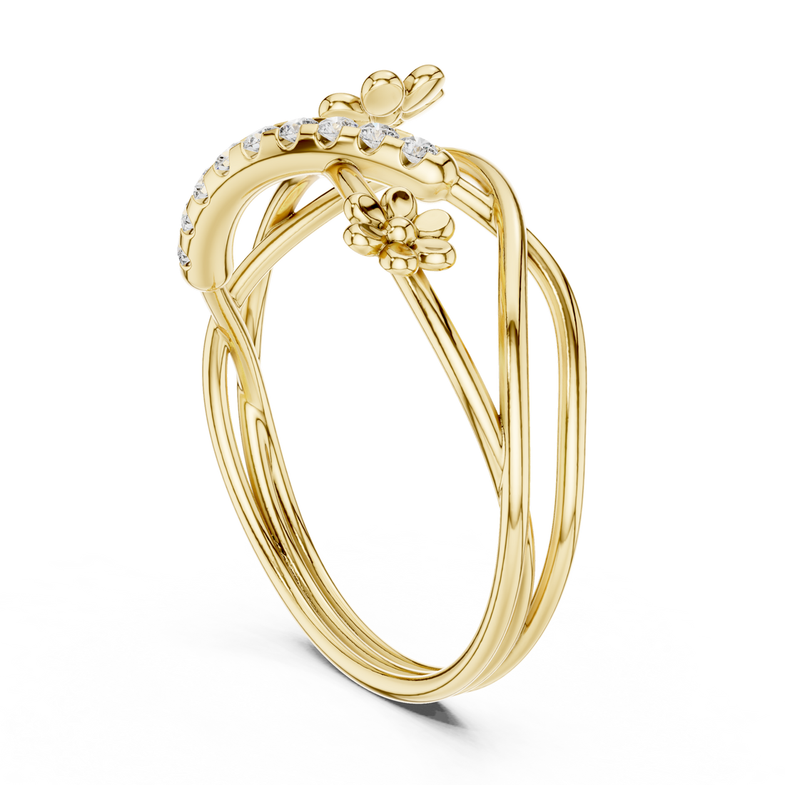 Blooming Curve Diamond Ring