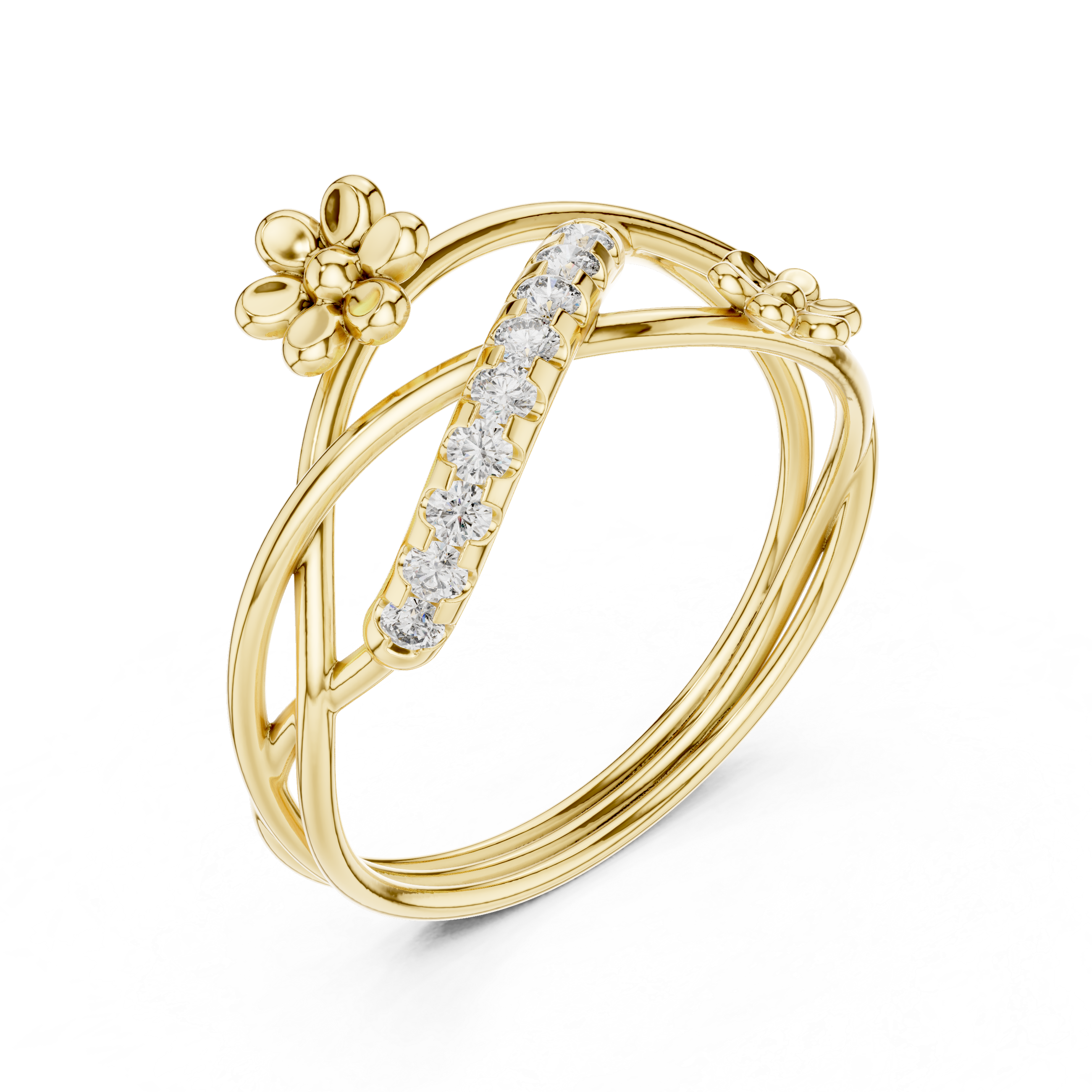 Blooming Curve Diamond Ring