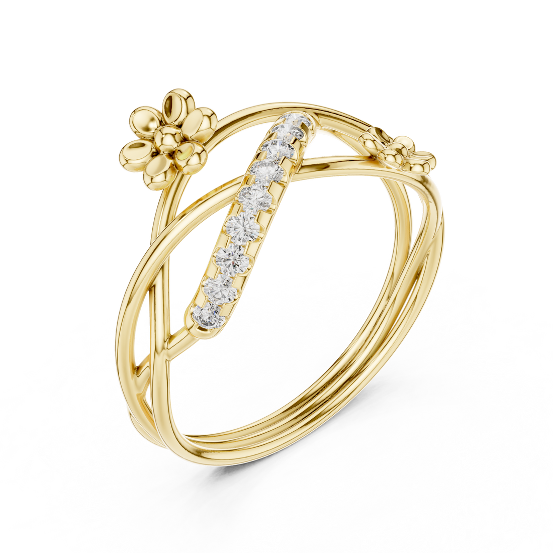 Blooming Curve Diamond Ring