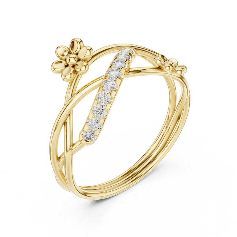 Blooming Curve Diamond Ring