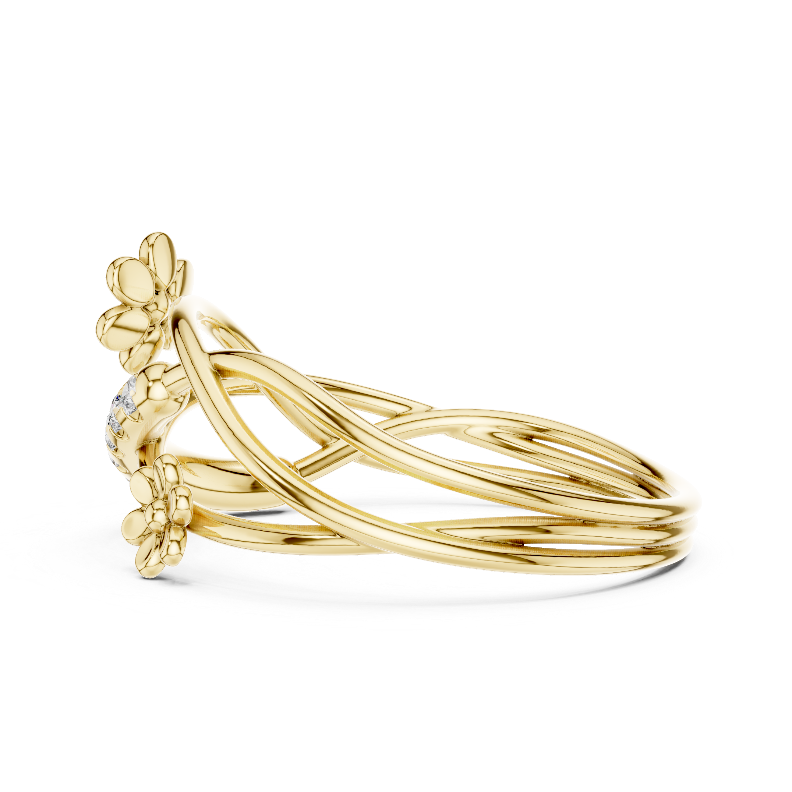 Blooming Curve Diamond Ring