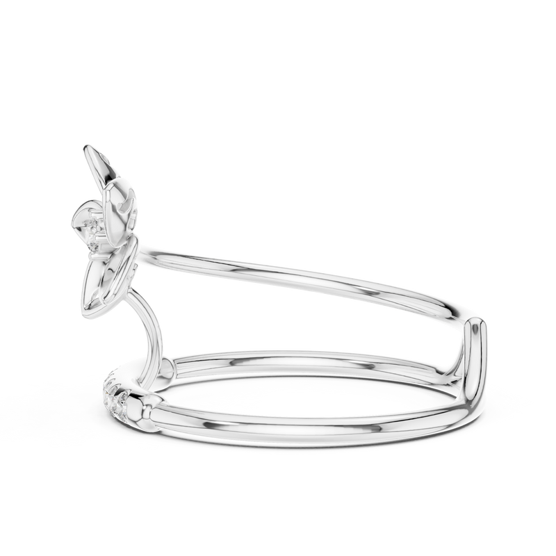 Twinned Flower Sparkle Ring