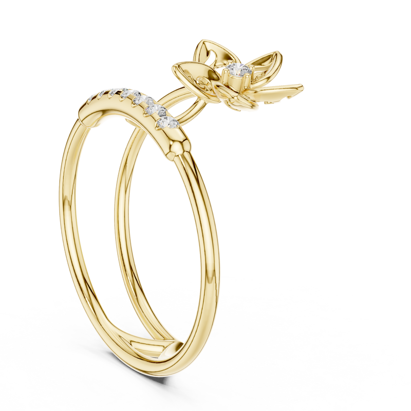Twinned Flower Sparkle Ring