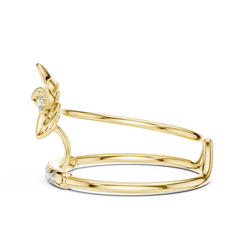 Twinned Flower Sparkle Ring
