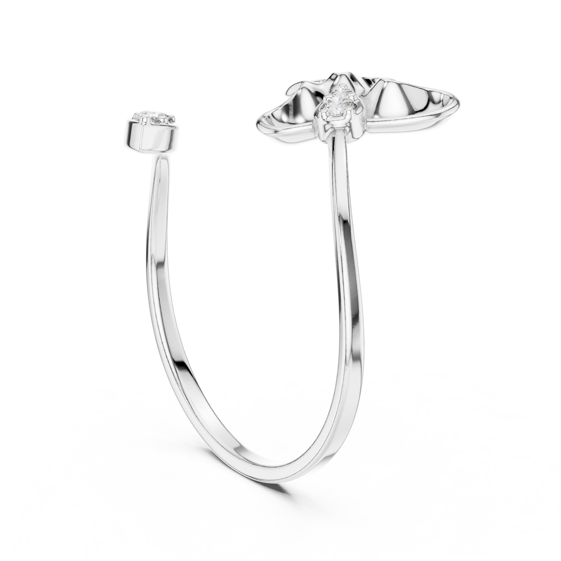 Delicate Petal Design Diamond Ring