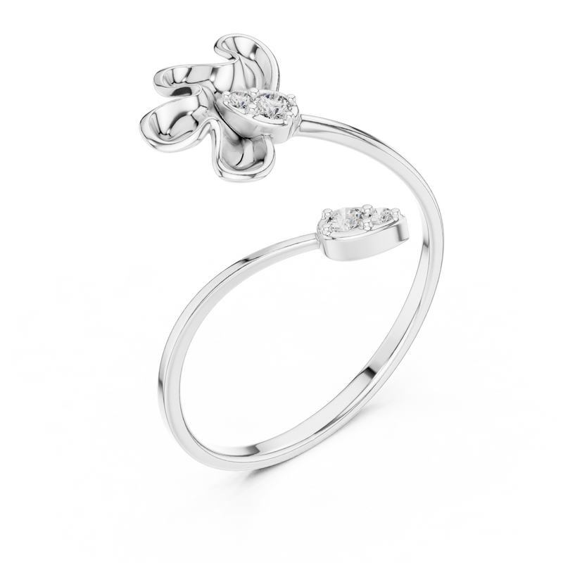 Delicate Petal Design Diamond Ring