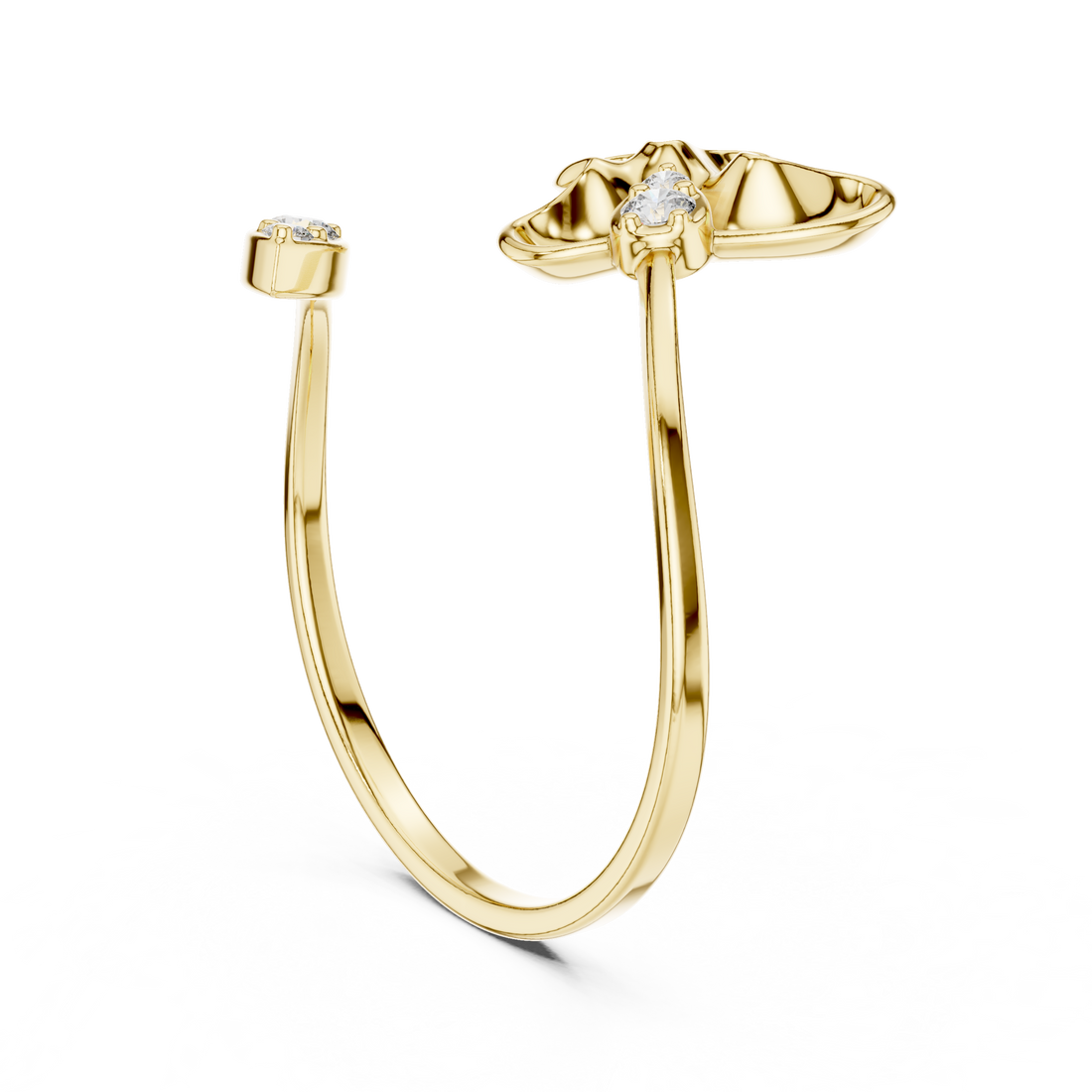 Delicate Petal Design Diamond Ring