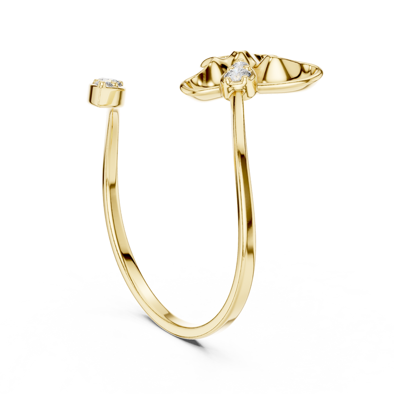 Delicate Petal Design Diamond Ring