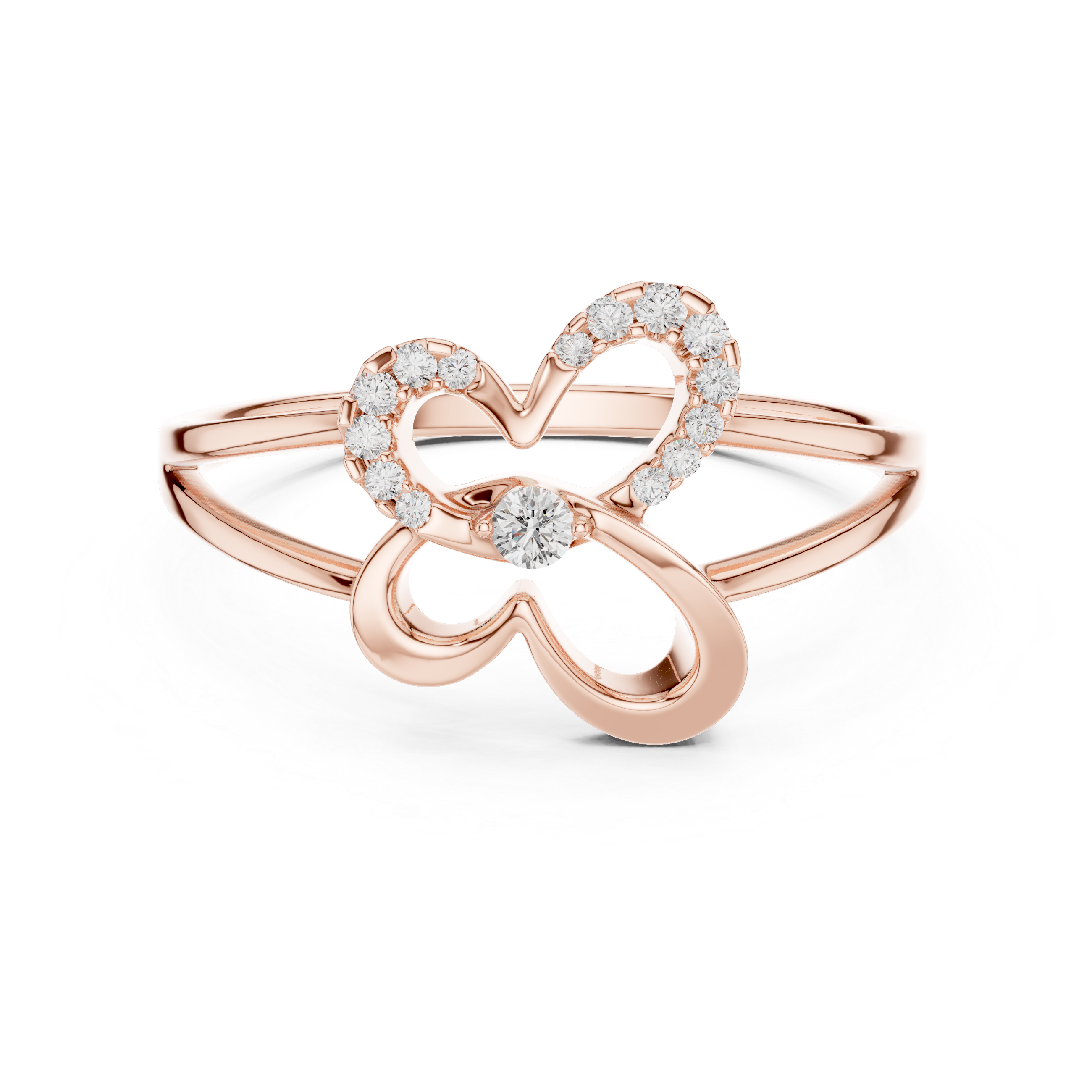 Sparkling Butterfly Diamond Ring