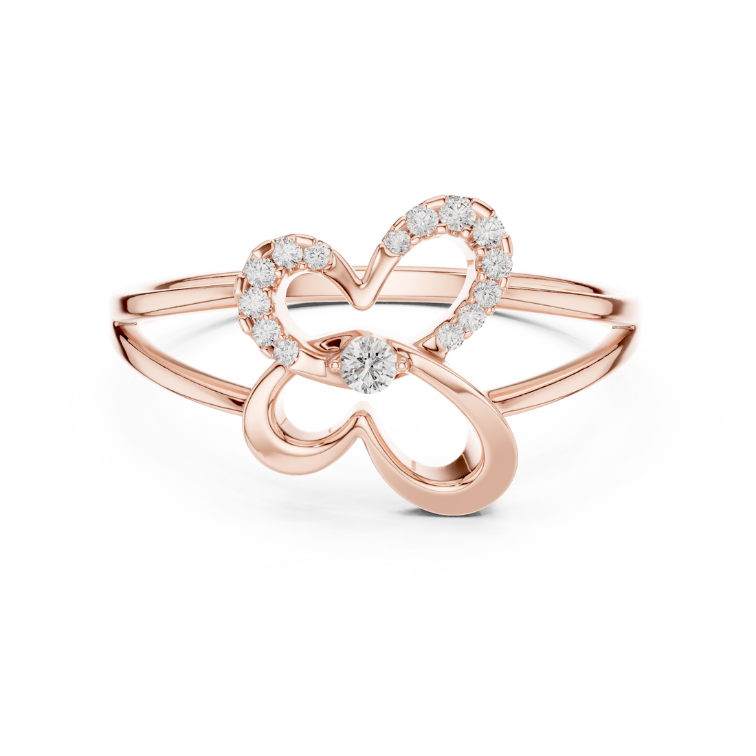 Sparkling Butterfly Diamond Ring