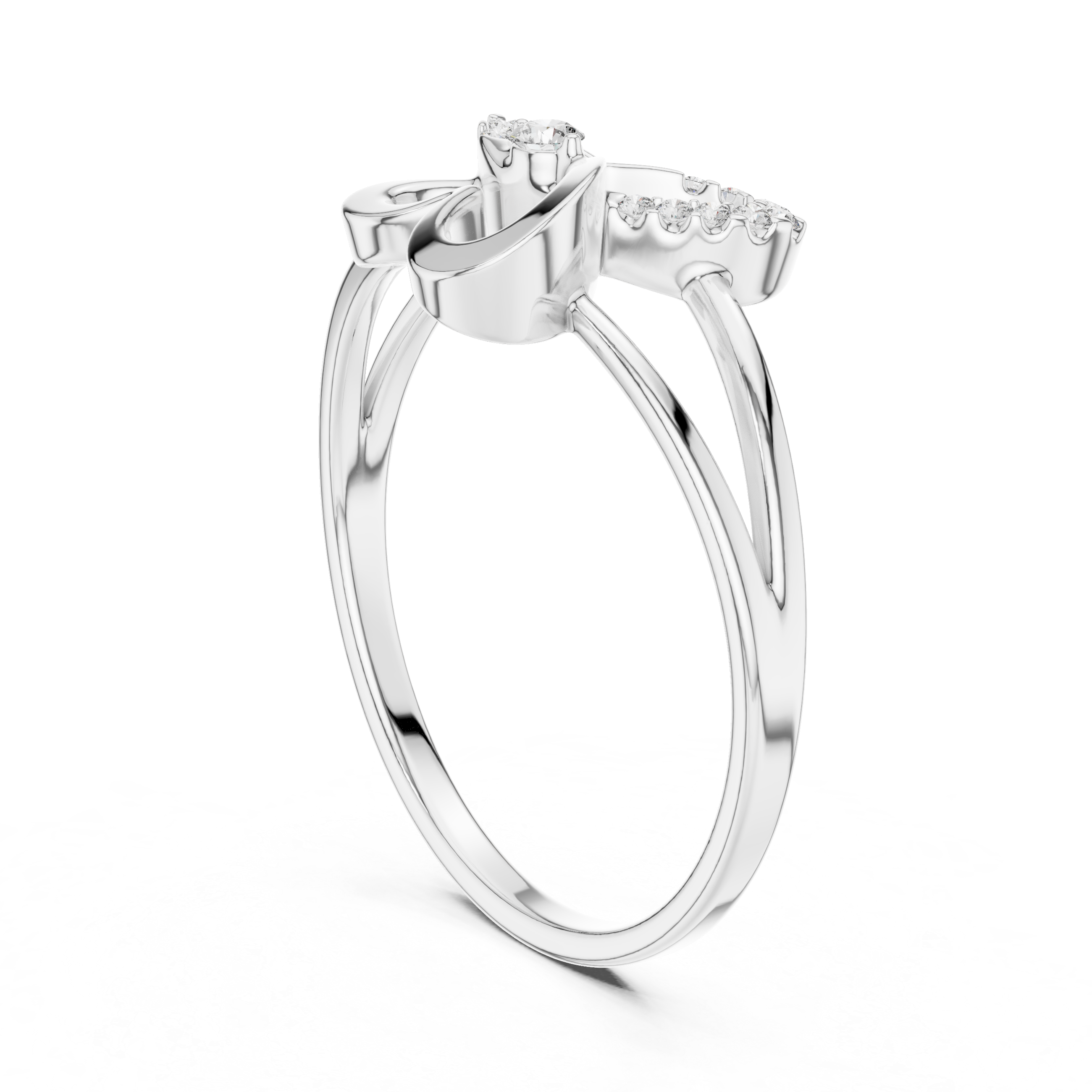 Sparkling Butterfly Diamond Ring