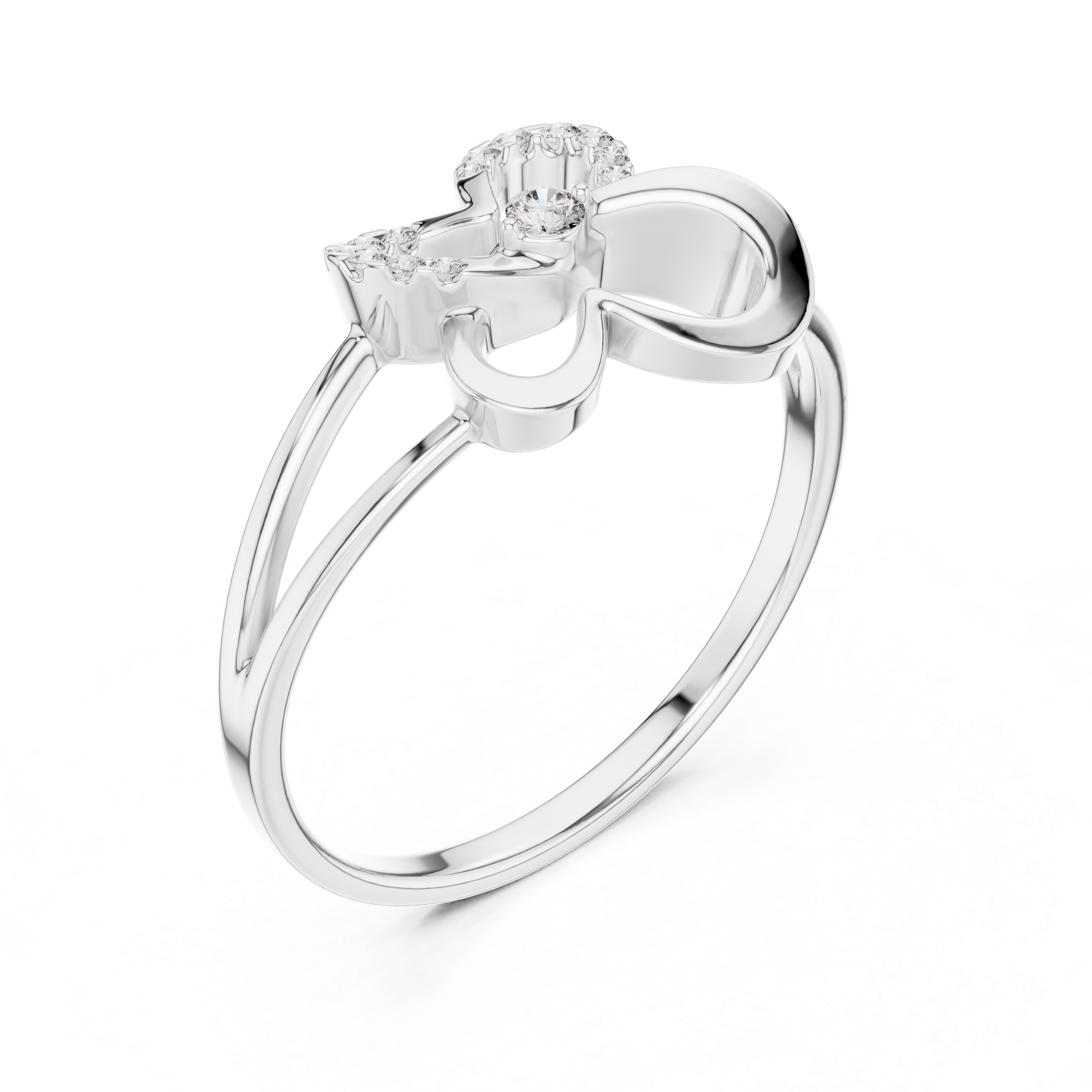 Sparkling Butterfly Diamond Ring