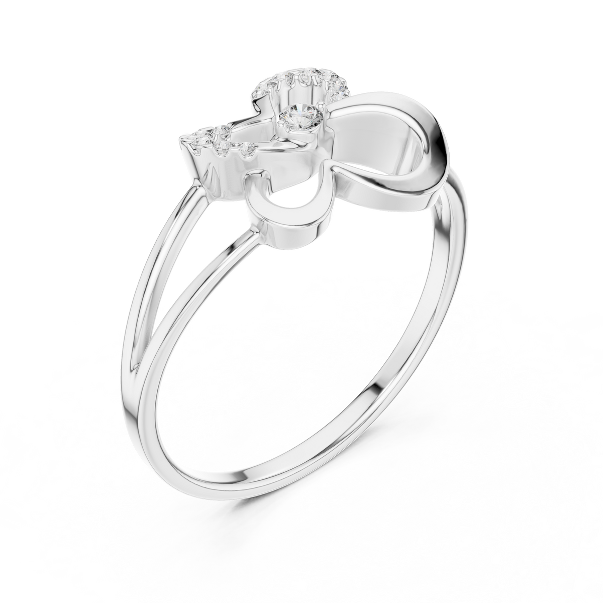 Sparkling Butterfly Diamond Ring