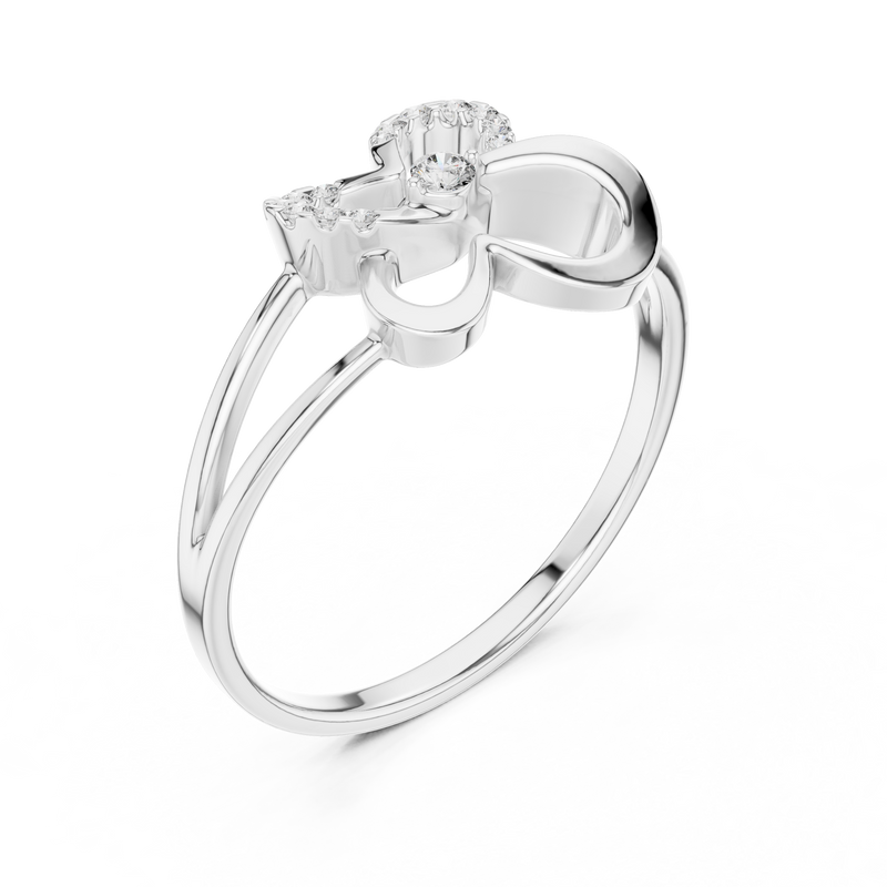 Sparkling Butterfly Diamond Ring