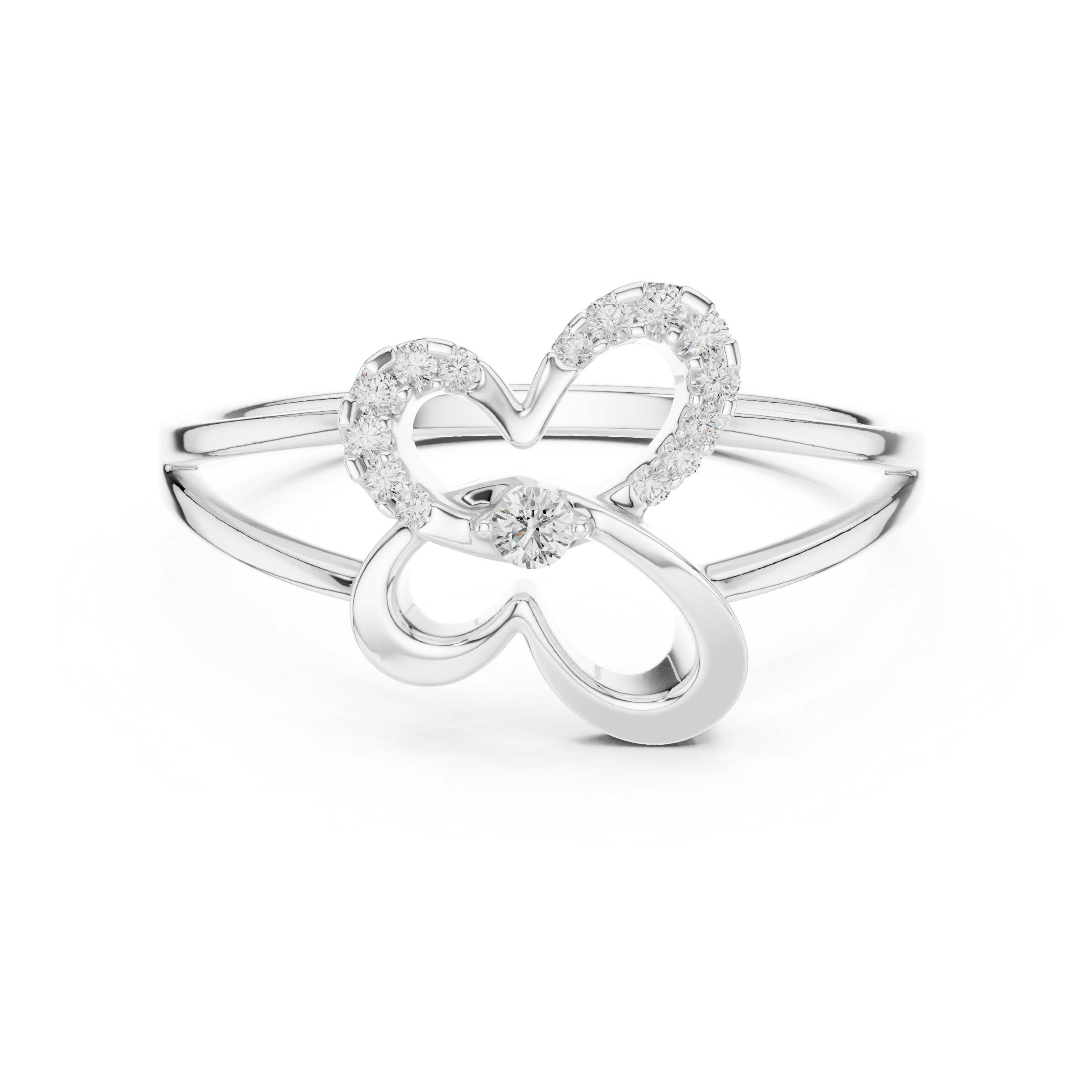 Sparkling Butterfly Diamond Ring