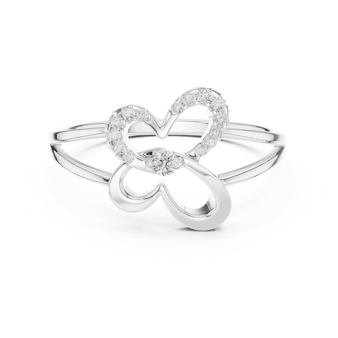 Sparkling Butterfly Diamond Ring
