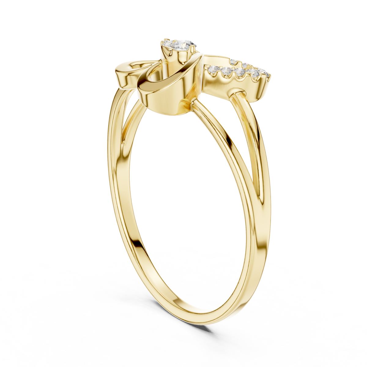 Sparkling Butterfly Diamond Ring