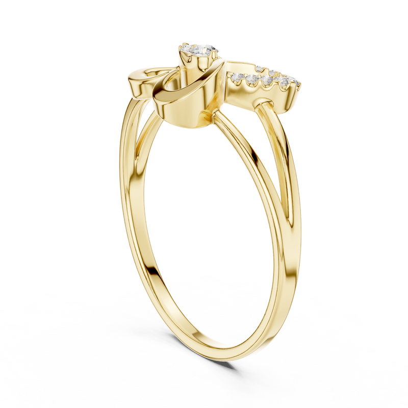 Sparkling Butterfly Diamond Ring