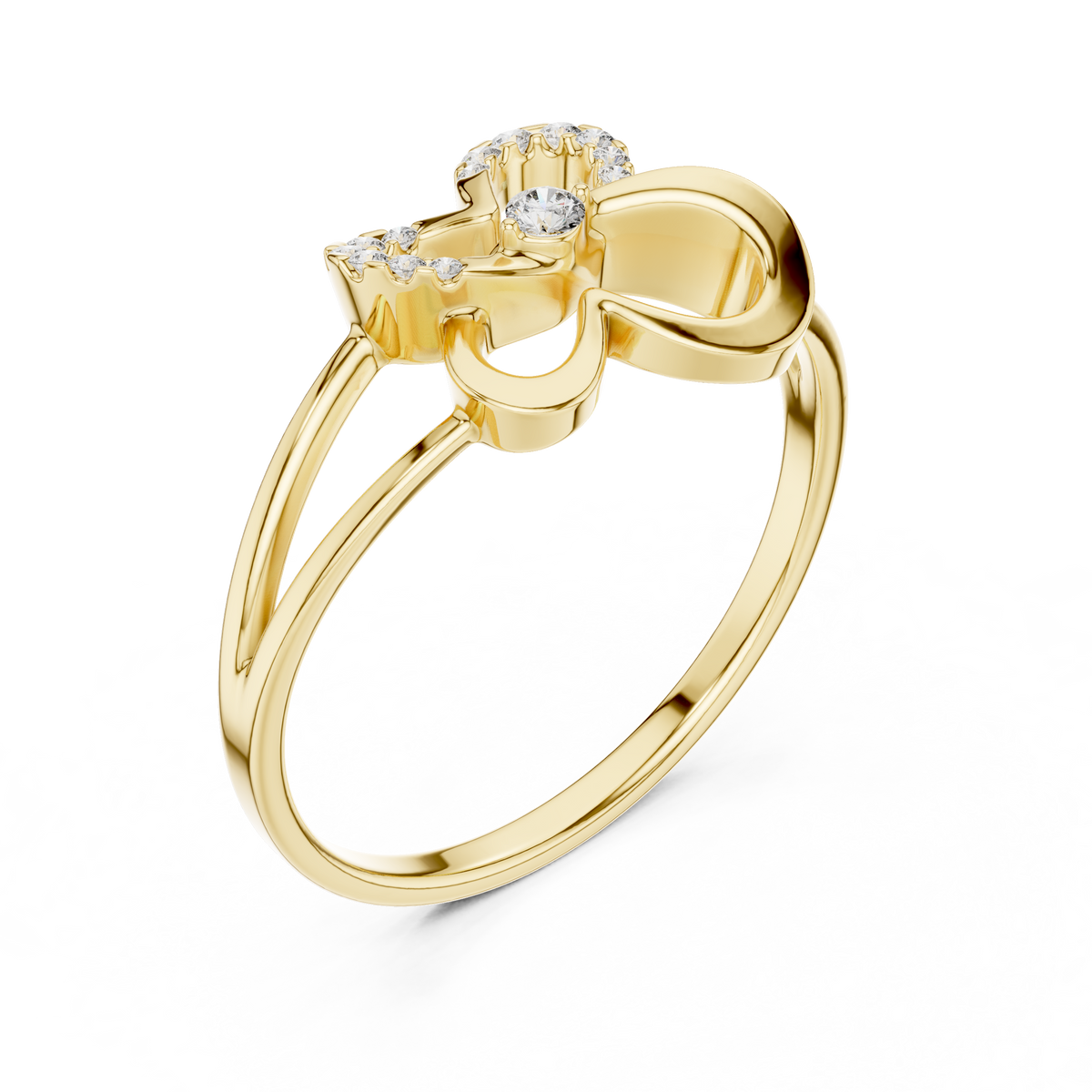 Sparkling Butterfly Diamond Ring