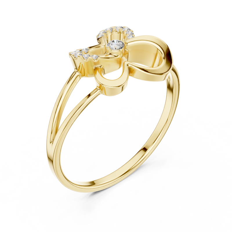 Sparkling Butterfly Diamond Ring