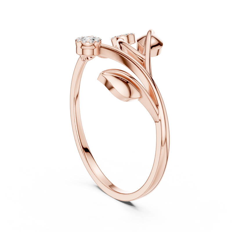 Floral Branch Diamond Ring