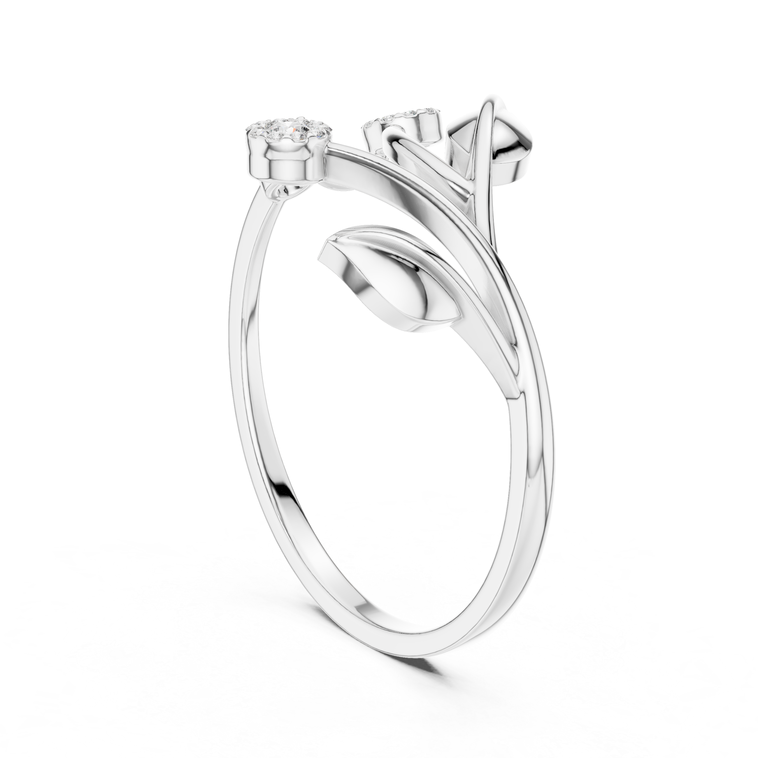 Floral Branch Diamond Ring