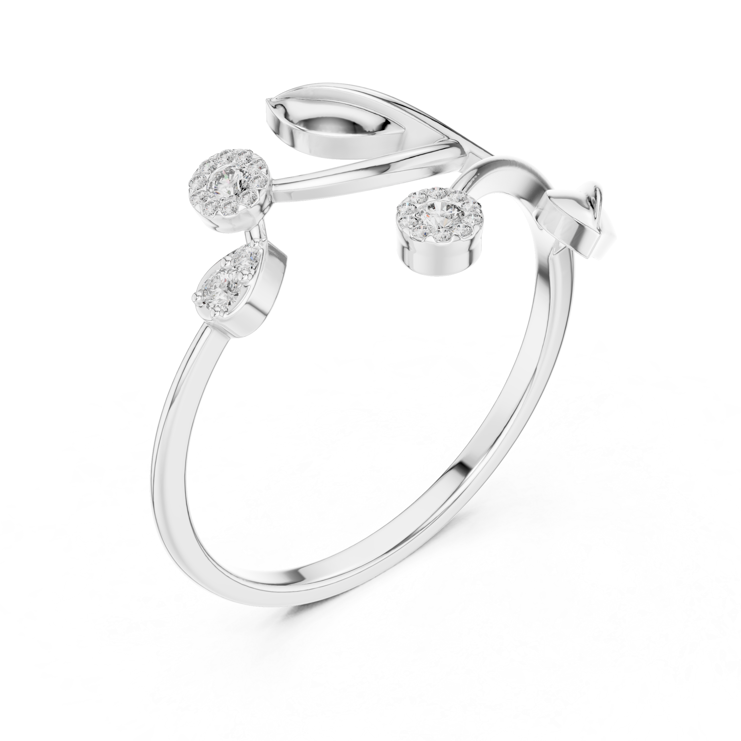 Floral Branch Diamond Ring