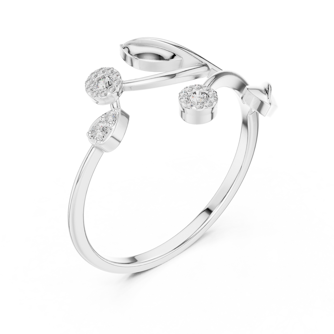 Floral Branch Diamond Ring