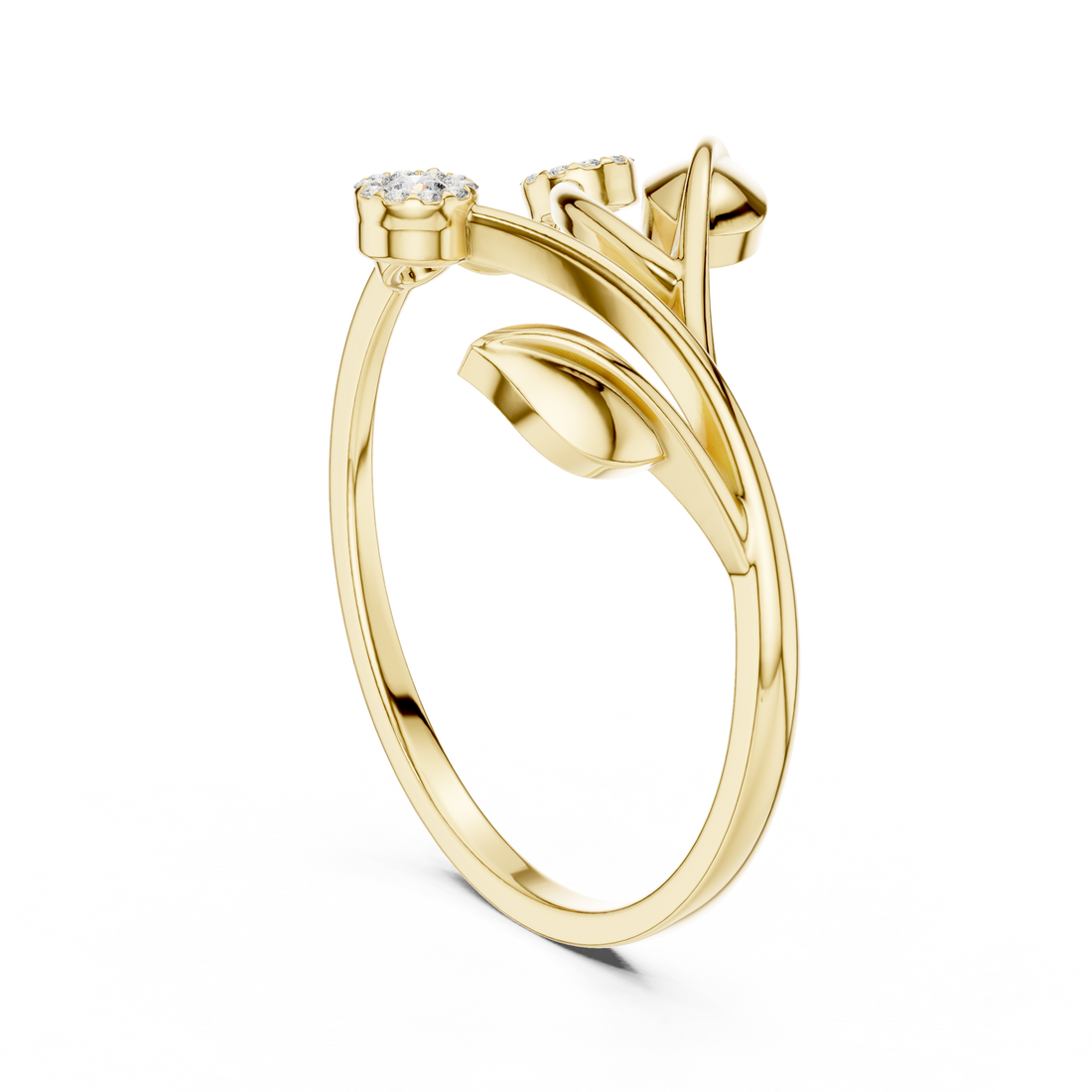 Floral Branch Diamond Ring