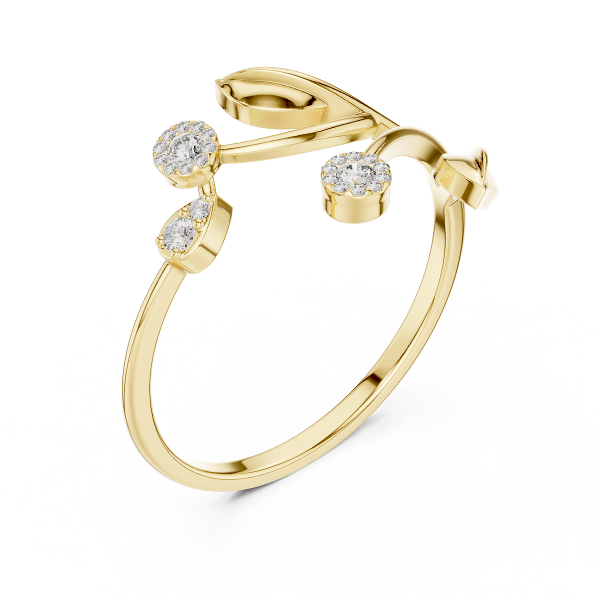 Floral Branch Diamond Ring