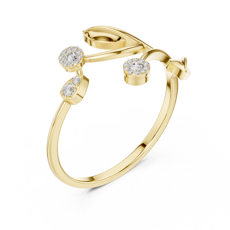 Floral Branch Diamond Ring