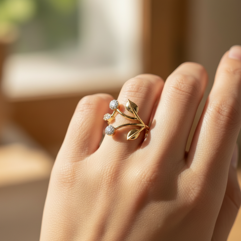 Floral Branch Diamond Ring