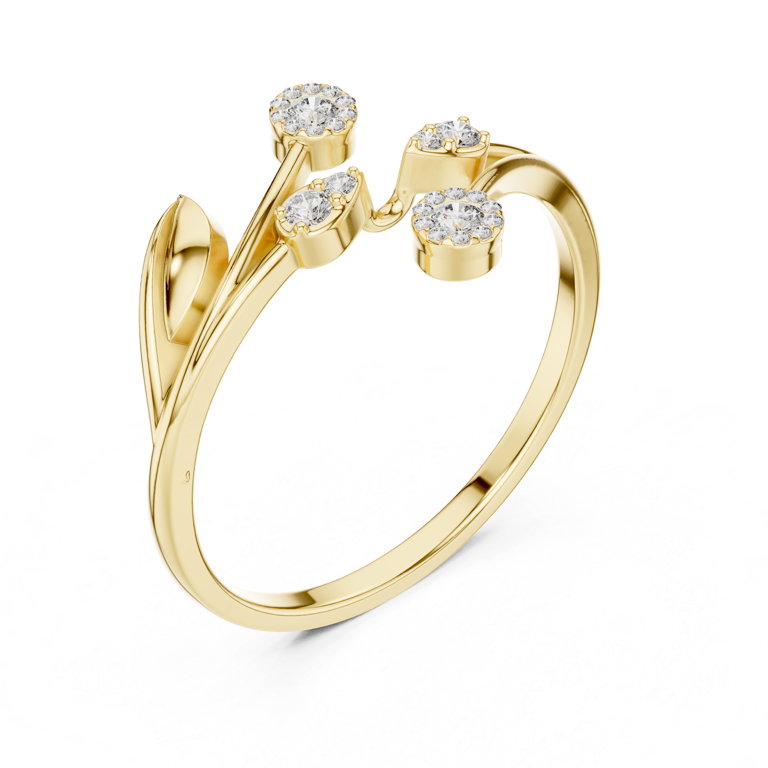 Floral Cluster Diamond Ring