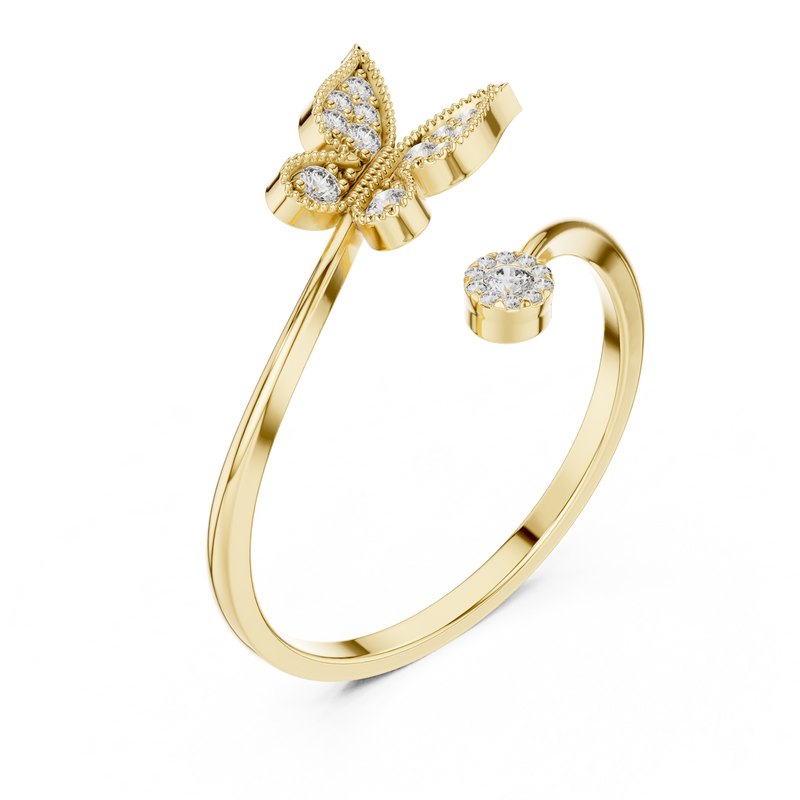 Butterfly Sparkle Diamond Ring