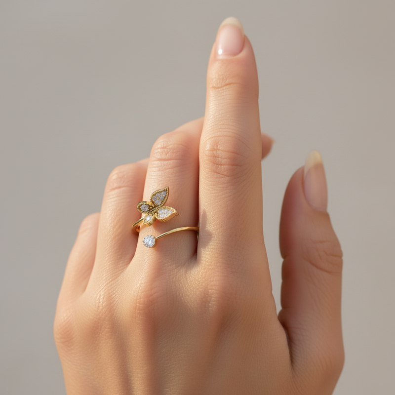 Butterfly Sparkle Diamond Ring