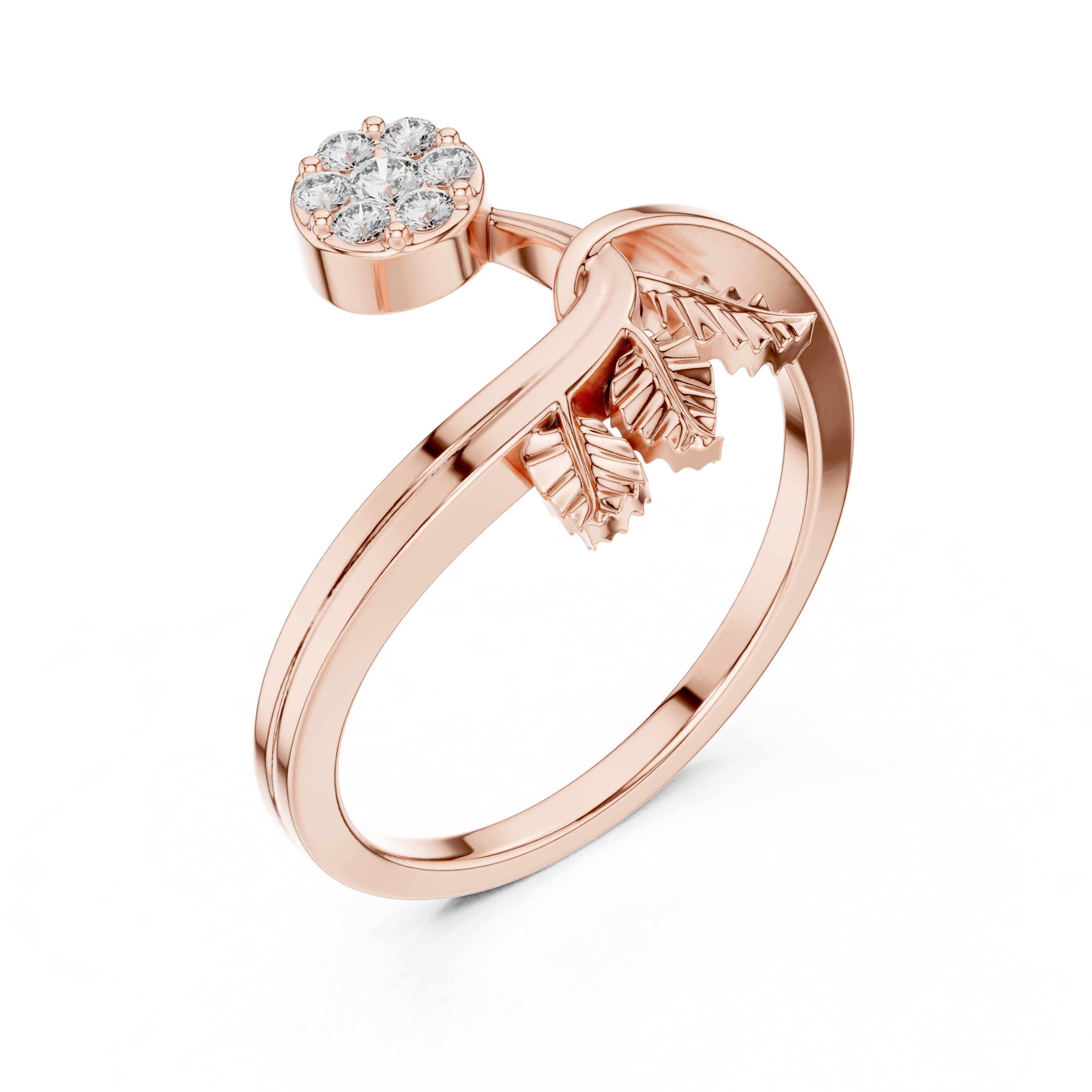 Diamond Floral Wrap Ring