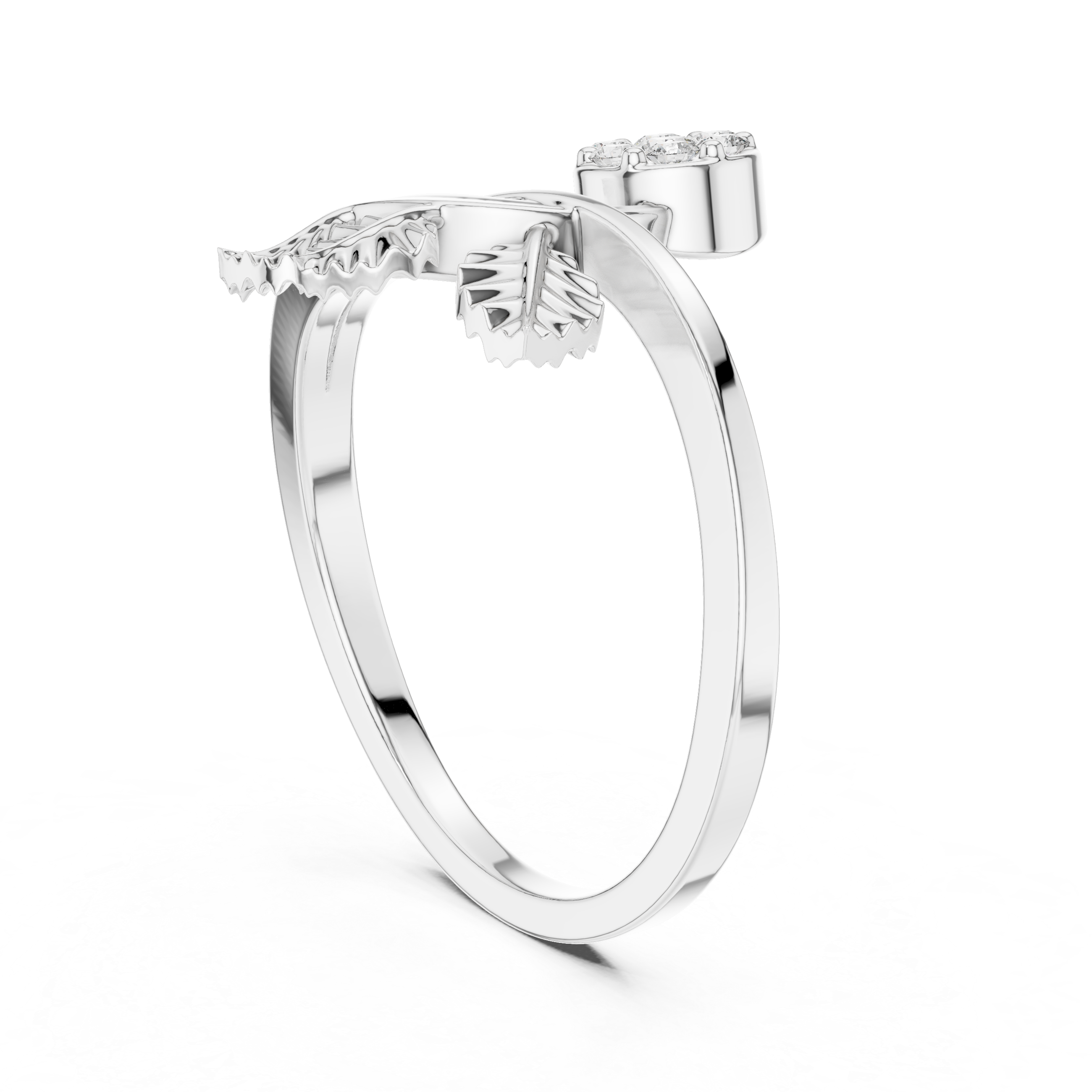 Diamond Floral Wrap Ring