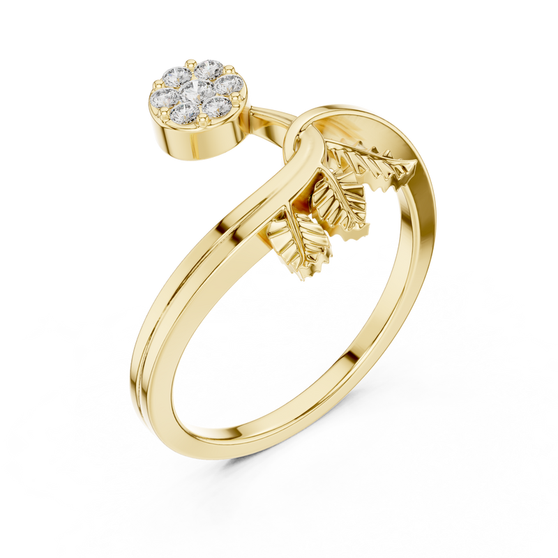 Diamond Floral Wrap Ring
