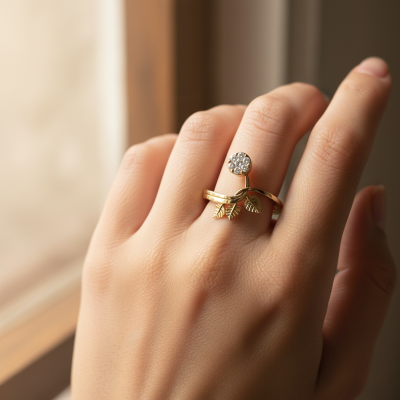 Diamond Floral Wrap Ring