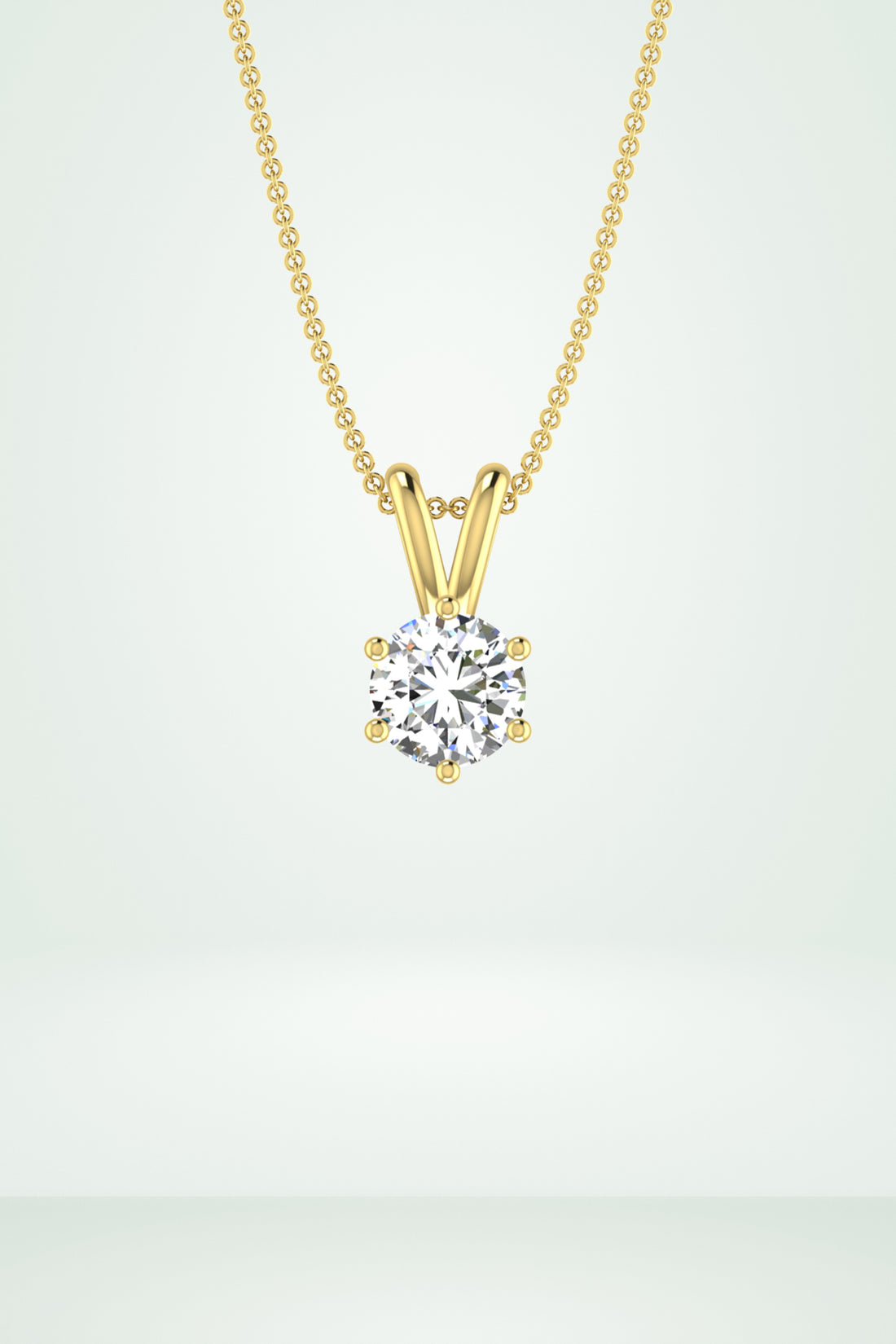 6 Prong 1ct. Round Solitaire Pendant