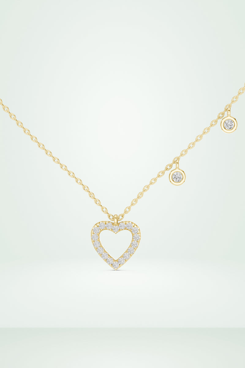 Romantic Heart Charm Layering Necklace