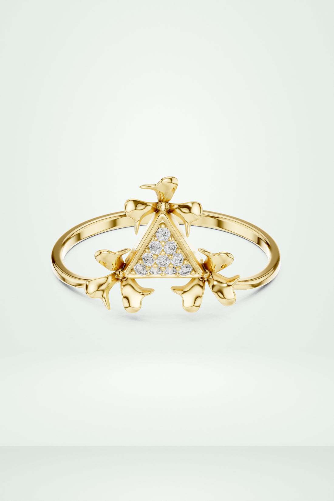 Tri-Leaf Diamond Bloom Ring
