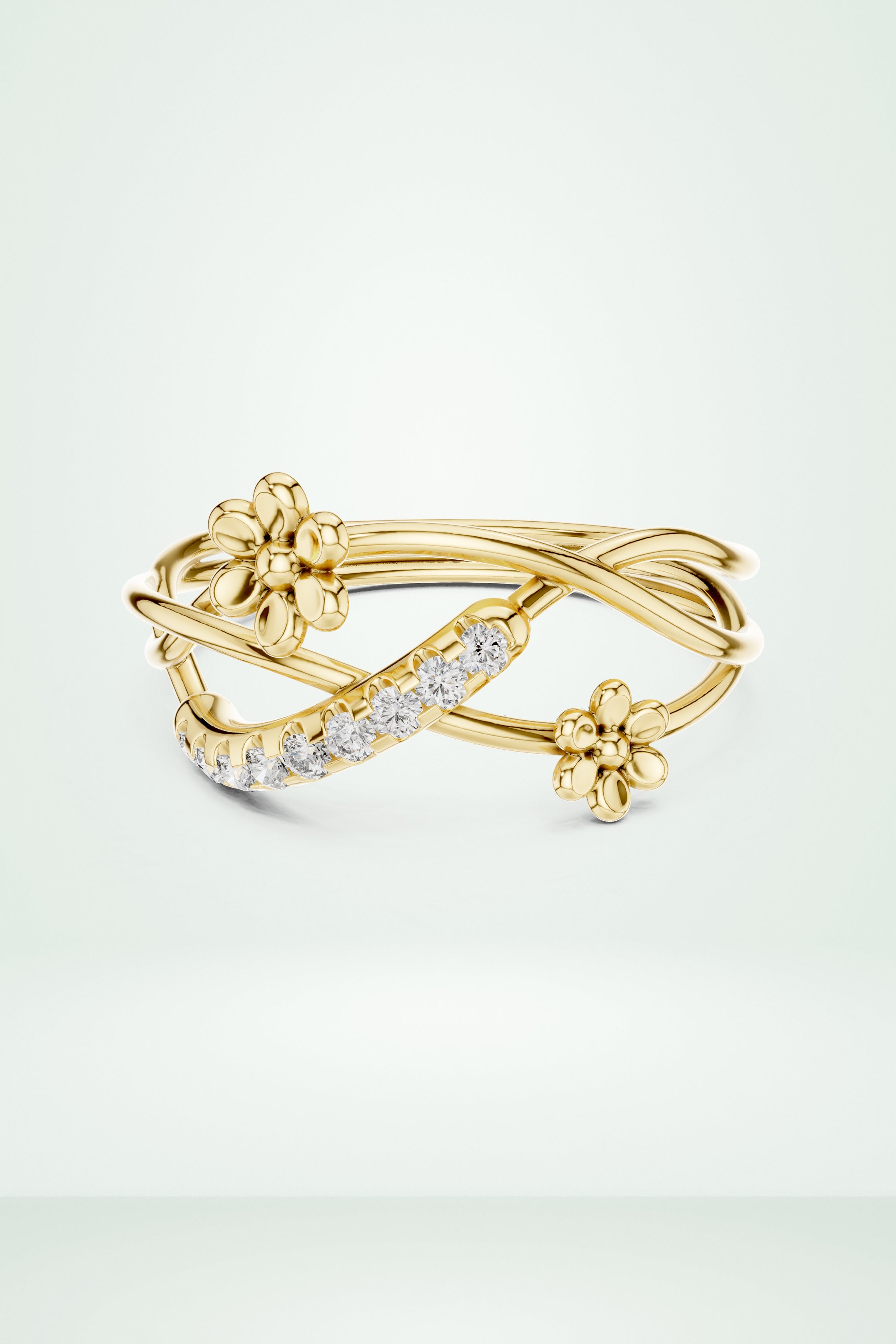 Blooming Curve Diamond Ring