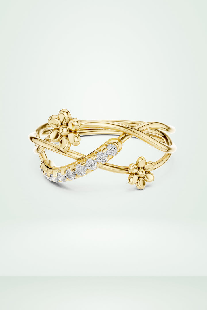 Blooming Curve Diamond Ring