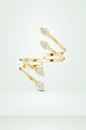 Multi-Leaf Diamond Open Wrap Ring